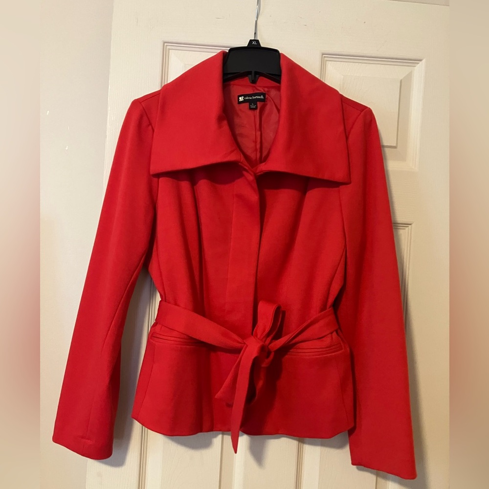 Valerie Bertinelli Red-Orange Women's Blazer with Belt, size L